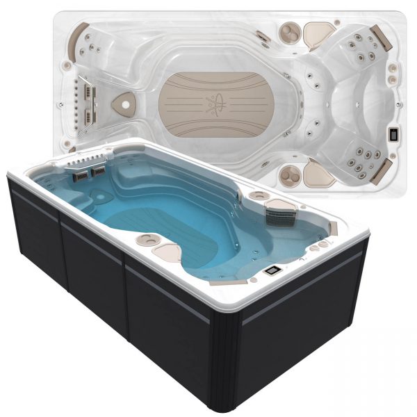 HP20 2021 14AX AquaSport Swim Spa 1300x1300 Image with water